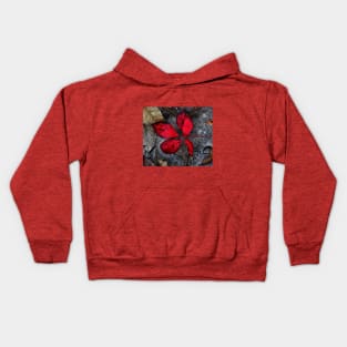 Red Leaf Down Kids Hoodie